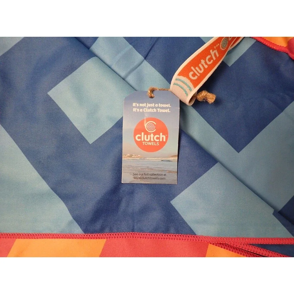 NWT Clutch Towels Beach Towel Quick-Dry Reversible Carry Loop Compact Swim Sand